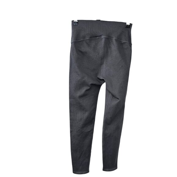 Good American The Seamless Ribbed Leggings, High Rise, Crop, Grey, 1/2, S/M - Picture 2 of 9